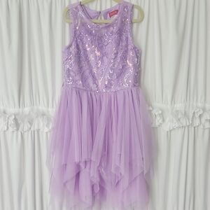 Zunie Girl, 7/8, Purple Sleeveless, Floral Dress, With Sequins And Tutu Bottom